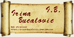 Irina Bucalović vizit kartica